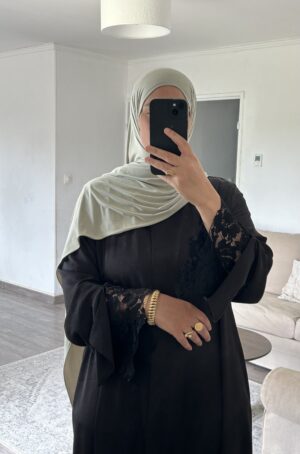 Abaya Assil Satiné - Noir
