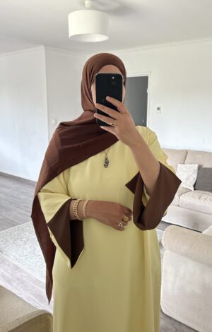 Abaya Rim - Jaune pastel
