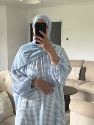 Robe Vichy - Bleu ciel