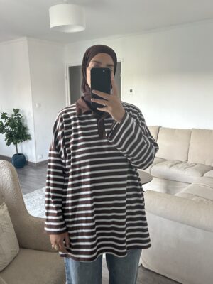 T Shirt - Rayures à col