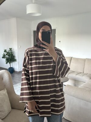 T Shirt Rayures - Marron