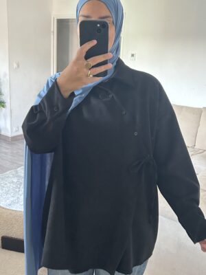 Chemise cache coeur - Noir